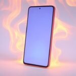 realistic image of the Redmi Note 14S 2025 front view, surrounded by flames to grab attention, set against a light-colored background.